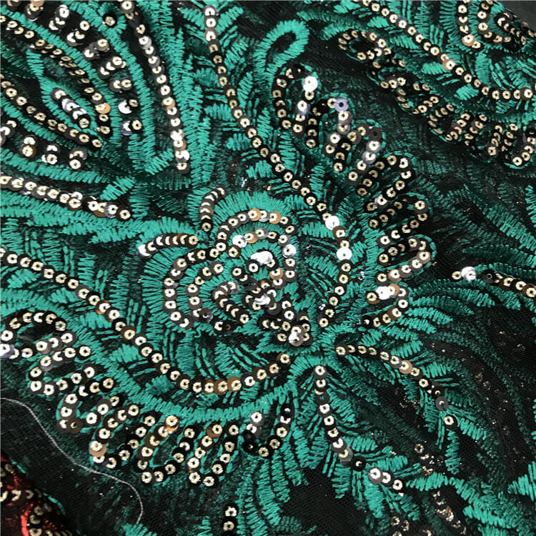 Sequin Evening Women's Polyester Embroidered Fabric for Women's Wear W 8